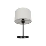 GloboStar® LARA 204-0075 Μοντέρνο Eπιτραπέζιο Φωτιστικό Μονόφωτο 1 x E27 IP20 Μαύρο Μέταλλο με Μπεζ Ύφασμα - Μ24 x Π24 x Υ35cm - Image 4