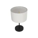 GloboStar® LARA 204-0075 Μοντέρνο Eπιτραπέζιο Φωτιστικό Μονόφωτο 1 x E27 IP20 Μαύρο Μέταλλο με Μπεζ Ύφασμα - Μ24 x Π24 x Υ35cm - Image 5