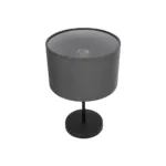 GloboStar® LARA 204-0076 Μοντέρνο Eπιτραπέζιο Φωτιστικό Μονόφωτο 1 x E27 IP20 Μαύρο Μέταλλο με Γκρι Ύφασμα - Μ24 x Π24 x Υ35cm - Image 5