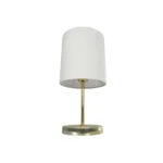 GloboStar® GLOSSY 204-0078 Μοντέρνο Eπιτραπέζιο Φωτιστικό Μονόφωτο 1 x E27 IP20 Χρυσό Μέταλλο με Μπεζ Ύφασμα - Μ15 x Π15 x Υ39cm - Image 4