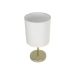 GloboStar® GLOSSY 204-0078 Μοντέρνο Eπιτραπέζιο Φωτιστικό Μονόφωτο 1 x E27 IP20 Χρυσό Μέταλλο με Μπεζ Ύφασμα - Μ15 x Π15 x Υ39cm - Image 5