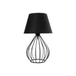 GloboStar® CLASS 204-0080 Μοντέρνο Eπιτραπέζιο Φωτιστικό Μονόφωτο 1 x E27 IP20 Μαύρο Μέταλλο με Μαύρο Ύφασμα - Μ22 x Π22 x Υ36cm - Image 3