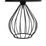 GloboStar® CLASS 204-0080 Μοντέρνο Eπιτραπέζιο Φωτιστικό Μονόφωτο 1 x E27 IP20 Μαύρο Μέταλλο με Μαύρο Ύφασμα - Μ22 x Π22 x Υ36cm - Image 7