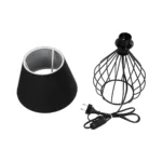 GloboStar® CLASS 204-0080 Μοντέρνο Eπιτραπέζιο Φωτιστικό Μονόφωτο 1 x E27 IP20 Μαύρο Μέταλλο με Μαύρο Ύφασμα - Μ22 x Π22 x Υ36cm - Image 9