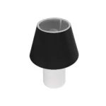 GloboStar® CIA 204-0081 Μοντέρνο Eπιτραπέζιο Φωτιστικό Μονόφωτο 1 x E27 IP20 Λευκό Πλαστικό με Μαύρο Ύφασμα - Μ24 x Π24 x Υ31cm - Image 5