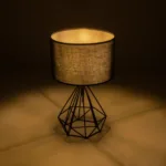 GloboStar® DIAMOND 204-0083 Μοντέρνο Eπιτραπέζιο Φωτιστικό Μονόφωτο 1 x E27 IP20 Μαύρο Μέταλλο με Μαύρο Ύφασμα - Μ24 x Π24 x Υ41cm - Image 2