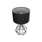 GloboStar® DIAMOND 204-0083 Μοντέρνο Eπιτραπέζιο Φωτιστικό Μονόφωτο 1 x E27 IP20 Μαύρο Μέταλλο με Μαύρο Ύφασμα - Μ24 x Π24 x Υ41cm - Image 5