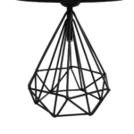 GloboStar® DIAMOND 204-0083 Μοντέρνο Eπιτραπέζιο Φωτιστικό Μονόφωτο 1 x E27 IP20 Μαύρο Μέταλλο με Μαύρο Ύφασμα - Μ24 x Π24 x Υ41cm - Image 7