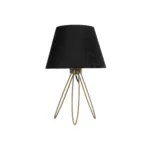 GloboStar® TRIP 204-0085 Μοντέρνο Eπιτραπέζιο Φωτιστικό Μονόφωτο 1 x E27 IP20 Χρυσό Μέταλλο με Λευκό Ύφασμα - Μ22 x Π22 x Υ33cm - Image 3