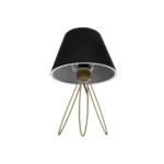 GloboStar® TRIP 204-0085 Μοντέρνο Eπιτραπέζιο Φωτιστικό Μονόφωτο 1 x E27 IP20 Χρυσό Μέταλλο με Λευκό Ύφασμα - Μ22 x Π22 x Υ33cm - Image 4