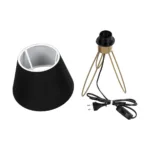 GloboStar® TRIP 204-0085 Μοντέρνο Eπιτραπέζιο Φωτιστικό Μονόφωτο 1 x E27 IP20 Χρυσό Μέταλλο με Λευκό Ύφασμα - Μ22 x Π22 x Υ33cm - Image 9