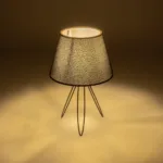 GloboStar® TRIP 204-0086 Μοντέρνο Eπιτραπέζιο Φωτιστικό Μονόφωτο 1 x E27 IP20 Μαύρο Μέταλλο με Μαύρο Ύφασμα - Μ22 x Π22 x Υ33cm - Image 2