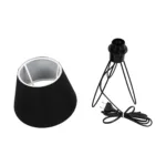 GloboStar® TRIP 204-0086 Μοντέρνο Eπιτραπέζιο Φωτιστικό Μονόφωτο 1 x E27 IP20 Μαύρο Μέταλλο με Μαύρο Ύφασμα - Μ22 x Π22 x Υ33cm - Image 9