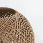 GloboStar® BOWL 204-0087 Μοντέρνο Eπιτραπέζιο Φωτιστικό Μονόφωτο 1 x E27 IP20 Καφέ Ξύλο με Μπεζ Σνοινί - Μ19 x Π19 x Υ22cm - Image 6