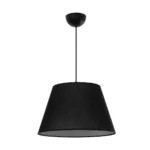 GloboStar® TRIANGLE 204-0088 Μοντέρνο Κρεμαστό Φωτιστικό Kαπέλο Μονόφωτο 1 x E27 IP20 Μαύρο Ύφασμα - Μ37 x Π37 x Υ70cm - Image 3