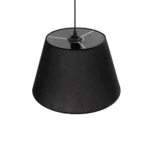 GloboStar® TRIANGLE 204-0088 Μοντέρνο Κρεμαστό Φωτιστικό Kαπέλο Μονόφωτο 1 x E27 IP20 Μαύρο Ύφασμα - Μ37 x Π37 x Υ70cm - Image 6