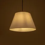 GloboStar® TRIANGLE 204-0089 Μοντέρνο Κρεμαστό Φωτιστικό Kαπέλο Μονόφωτο 1 x E27 IP20 Λευκό Ύφασμα - Μ37 x Π37 x Υ70cm - Image 2