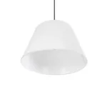 GloboStar® TRIANGLE 204-0089 Μοντέρνο Κρεμαστό Φωτιστικό Kαπέλο Μονόφωτο 1 x E27 IP20 Λευκό Ύφασμα - Μ37 x Π37 x Υ70cm - Image 5