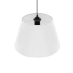 GloboStar® TRIANGLE 204-0089 Μοντέρνο Κρεμαστό Φωτιστικό Kαπέλο Μονόφωτο 1 x E27 IP20 Λευκό Ύφασμα - Μ37 x Π37 x Υ70cm - Image 6