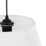 GloboStar® TRIANGLE 204-0089 Μοντέρνο Κρεμαστό Φωτιστικό Kαπέλο Μονόφωτο 1 x E27 IP20 Λευκό Ύφασμα - Μ37 x Π37 x Υ70cm - Image 7