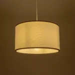 GloboStar® LOFTY 204-0091 Μοντέρνο Κρεμαστό Φωτιστικό Kαπέλο Μονόφωτο 1 x E27 IP20 Λευκό Ύφασμα - Μ38 x Π38 x Υ70cm - Image 2
