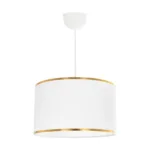GloboStar® LOFTY 204-0091 Μοντέρνο Κρεμαστό Φωτιστικό Kαπέλο Μονόφωτο 1 x E27 IP20 Λευκό Ύφασμα - Μ38 x Π38 x Υ70cm - Image 3