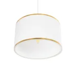 GloboStar® LOFTY 204-0091 Μοντέρνο Κρεμαστό Φωτιστικό Kαπέλο Μονόφωτο 1 x E27 IP20 Λευκό Ύφασμα - Μ38 x Π38 x Υ70cm - Image 5