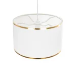 GloboStar® LOFTY 204-0091 Μοντέρνο Κρεμαστό Φωτιστικό Kαπέλο Μονόφωτο 1 x E27 IP20 Λευκό Ύφασμα - Μ38 x Π38 x Υ70cm - Image 6