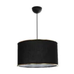 GloboStar® LOFTY 204-0092 Μοντέρνο Κρεμαστό Φωτιστικό Kαπέλο Μονόφωτο 1 x E27 IP20 Μαύρο Ύφασμα - Μ38 x Π38 x Υ70cm - Image 3