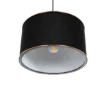 GloboStar® LOFTY 204-0092 Μοντέρνο Κρεμαστό Φωτιστικό Kαπέλο Μονόφωτο 1 x E27 IP20 Μαύρο Ύφασμα - Μ38 x Π38 x Υ70cm - Image 5