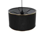 GloboStar® LOFTY 204-0092 Μοντέρνο Κρεμαστό Φωτιστικό Kαπέλο Μονόφωτο 1 x E27 IP20 Μαύρο Ύφασμα - Μ38 x Π38 x Υ70cm - Image 6