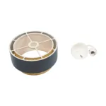 GloboStar® BIGGIE 204-0094 Μοντέρνο Κρεμαστό Φωτιστικό Kαπέλο Μονόφωτο 1 x E27 IP20 Μπλε Ύφασμα με Μπεζ Rattan - Μ30 x Π30 x Υ70cm - Image 10