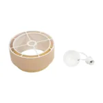 GloboStar® BIGGIE 204-0096 Μοντέρνο Κρεμαστό Φωτιστικό Kαπέλο Μονόφωτο 1 x E27 IP20 Μπεζ  Ύφασμα με Μπεζ Rattan - Μ30 x Π30 x Υ70cm - Image 10