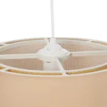 GloboStar® BIGGIE 204-0096 Μοντέρνο Κρεμαστό Φωτιστικό Kαπέλο Μονόφωτο 1 x E27 IP20 Μπεζ  Ύφασμα με Μπεζ Rattan - Μ30 x Π30 x Υ70cm - Image 8