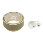 GloboStar® BIGGIE 204-0097 Μοντέρνο Κρεμαστό Φωτιστικό Kαπέλο Μονόφωτο 1 x E27 IP20 Τιρκουάζ  Ύφασμα με Μπεζ Rattan - Μ30 x Π30 x Υ70cm - Image 10