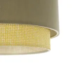 GloboStar® BIGGIE 204-0097 Μοντέρνο Κρεμαστό Φωτιστικό Kαπέλο Μονόφωτο 1 x E27 IP20 Τιρκουάζ  Ύφασμα με Μπεζ Rattan - Μ30 x Π30 x Υ70cm - Image 7