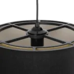 GloboStar® BIGGIE 204-0098 Μοντέρνο Κρεμαστό Φωτιστικό Kαπέλο Μονόφωτο 1 x E27 IP20 Μαύρο Ύφασμα με Μπεζ Rattan - Μ30 x Π30 x Υ70cm - Image 8