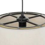 GloboStar® BIGGIE 204-0099 Μοντέρνο Κρεμαστό Φωτιστικό Kαπέλο Μονόφωτο 1 x E27 IP20 Μπεζ  Ύφασμα με Μπεζ Rattan - Μ30 x Π30 x Υ70cm - Image 8