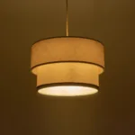 GloboStar® FOCUS 204-0100 Μοντέρνο Κρεμαστό Φωτιστικό Kαπέλο Μονόφωτο 1 x E27 IP20 Λευκό Ύφασμα - Μ30 x Π30 x Υ70cm - Image 2