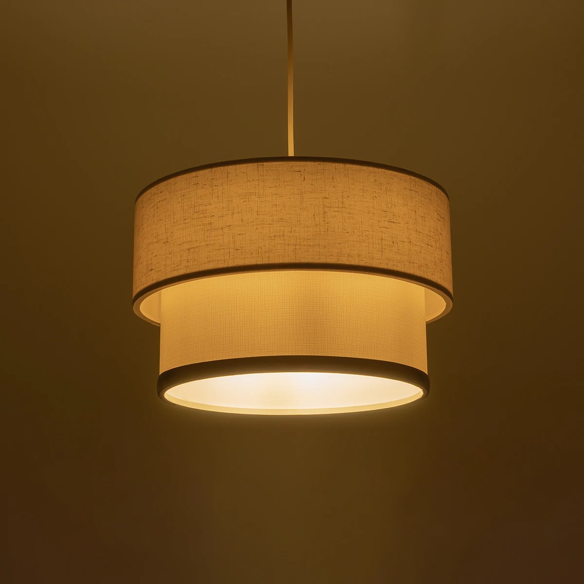 GloboStar® FOCUS 204-0100 Μοντέρνο Κρεμαστό Φωτιστικό Kαπέλο Μονόφωτο 1 x E27 IP20 Λευκό Ύφασμα - Μ30 x Π30 x Υ70cm - Image 2