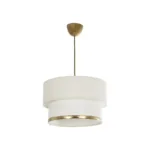 GloboStar® FOCUS 204-0100 Μοντέρνο Κρεμαστό Φωτιστικό Kαπέλο Μονόφωτο 1 x E27 IP20 Λευκό Ύφασμα - Μ30 x Π30 x Υ70cm - Image 3