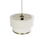 GloboStar® FOCUS 204-0100 Μοντέρνο Κρεμαστό Φωτιστικό Kαπέλο Μονόφωτο 1 x E27 IP20 Λευκό Ύφασμα - Μ30 x Π30 x Υ70cm - Image 6