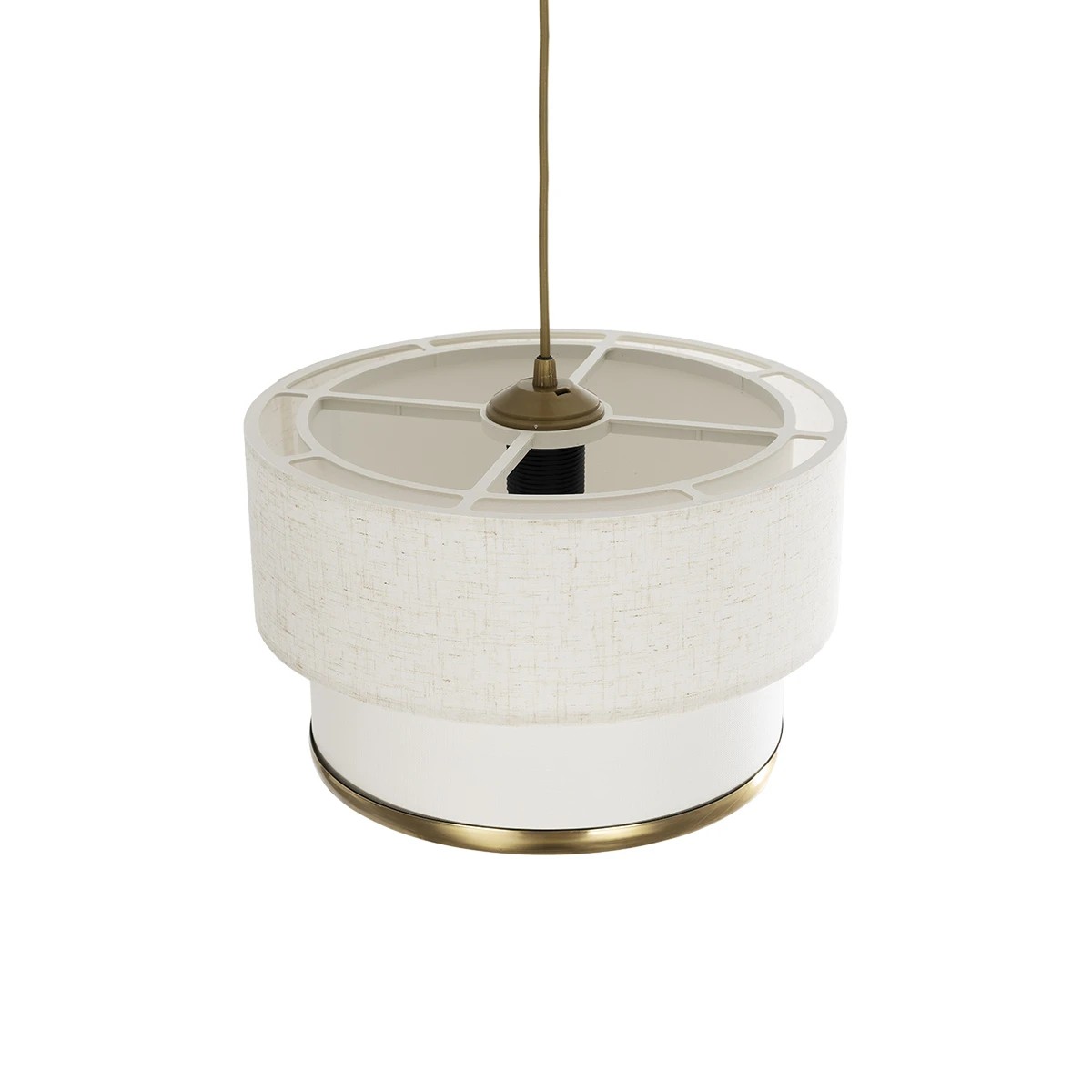 GloboStar® FOCUS 204-0100 Μοντέρνο Κρεμαστό Φωτιστικό Kαπέλο Μονόφωτο 1 x E27 IP20 Λευκό Ύφασμα - Μ30 x Π30 x Υ70cm - Image 6