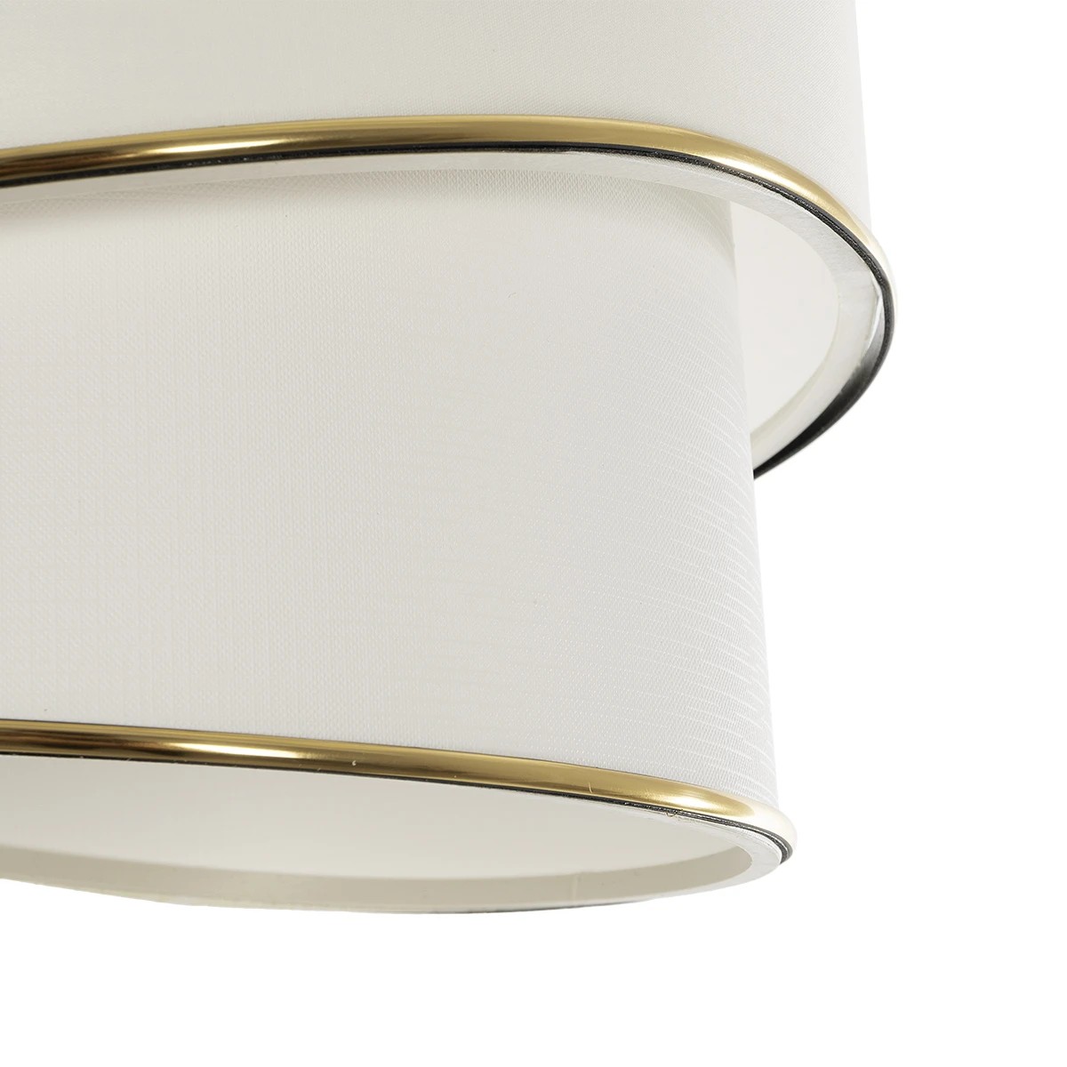 GloboStar® CYCLOP 204-0102 Μοντέρνο Κρεμαστό Φωτιστικό Kαπέλο Μονόφωτο 1 x E27 IP20 Μπεζ & Λευκό Ύφασμα - Μ30 x Π30 x Υ70cm - Image 7