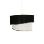 GloboStar® CYCLOP 204-0103 Μοντέρνο Κρεμαστό Φωτιστικό Kαπέλο Μονόφωτο 1 x E27 IP20 Μαύρο & Λευκό Ύφασμα - Μ30 x Π30 x Υ70cm - Image 4