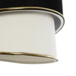 GloboStar® CYCLOP 204-0103 Μοντέρνο Κρεμαστό Φωτιστικό Kαπέλο Μονόφωτο 1 x E27 IP20 Μαύρο & Λευκό Ύφασμα - Μ30 x Π30 x Υ70cm - Image 7