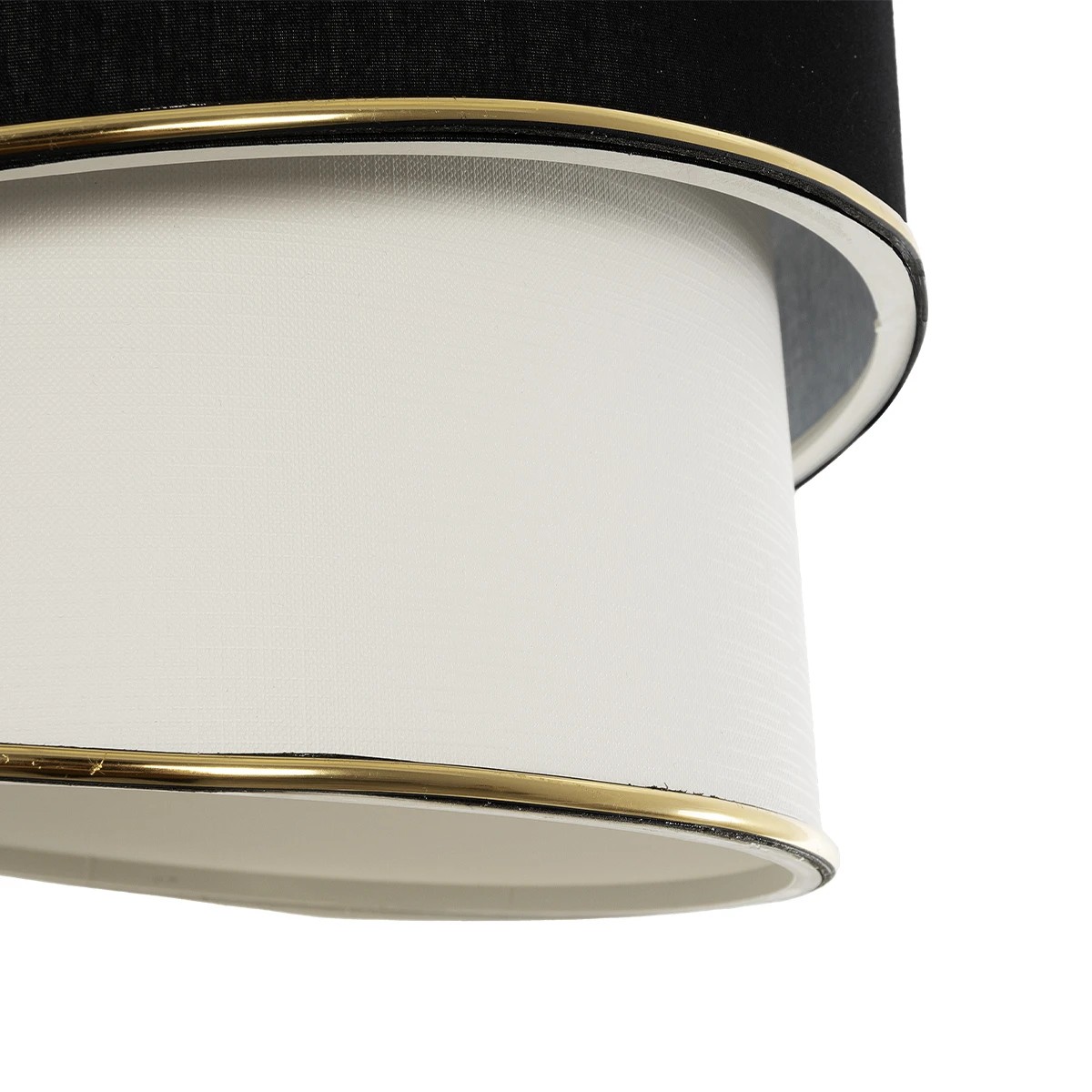 GloboStar® CYCLOP 204-0103 Μοντέρνο Κρεμαστό Φωτιστικό Kαπέλο Μονόφωτο 1 x E27 IP20 Μαύρο & Λευκό Ύφασμα - Μ30 x Π30 x Υ70cm - Image 7