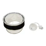 GloboStar® CYCLOP 204-0103 Μοντέρνο Κρεμαστό Φωτιστικό Kαπέλο Μονόφωτο 1 x E27 IP20 Μαύρο & Λευκό Ύφασμα - Μ30 x Π30 x Υ70cm - Image 9
