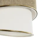 GloboStar® CYCLOP 204-0104 Μοντέρνο Κρεμαστό Φωτιστικό Kαπέλο Μονόφωτο 1 x E27 IP20 Μπεζ & Άσπρο Ύφασμα - Μ30 x Π30 x Υ70cm - Image 7