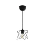 GloboStar® PATRICK 204-0109 Μοντέρνο Κρεμαστό Φωτιστικό Πλέγμα Μονόφωτο 1 x E27 IP20 Μαύρο Μέταλλο - Μ25 x Π25 x Υ55cm - Image 3